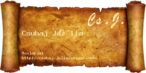 Csuhaj Júlia névjegykártya